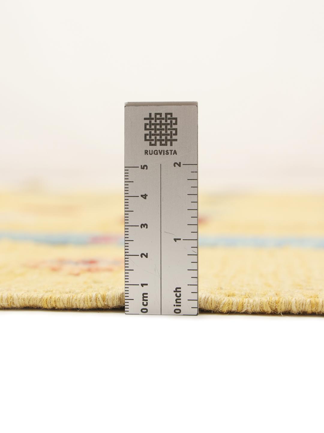 Hand-woven Afghan Kilim Nimbaft rug in yellow