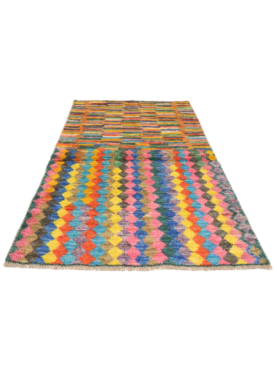 Handmade Berber rug from Afghanistan in multicolor