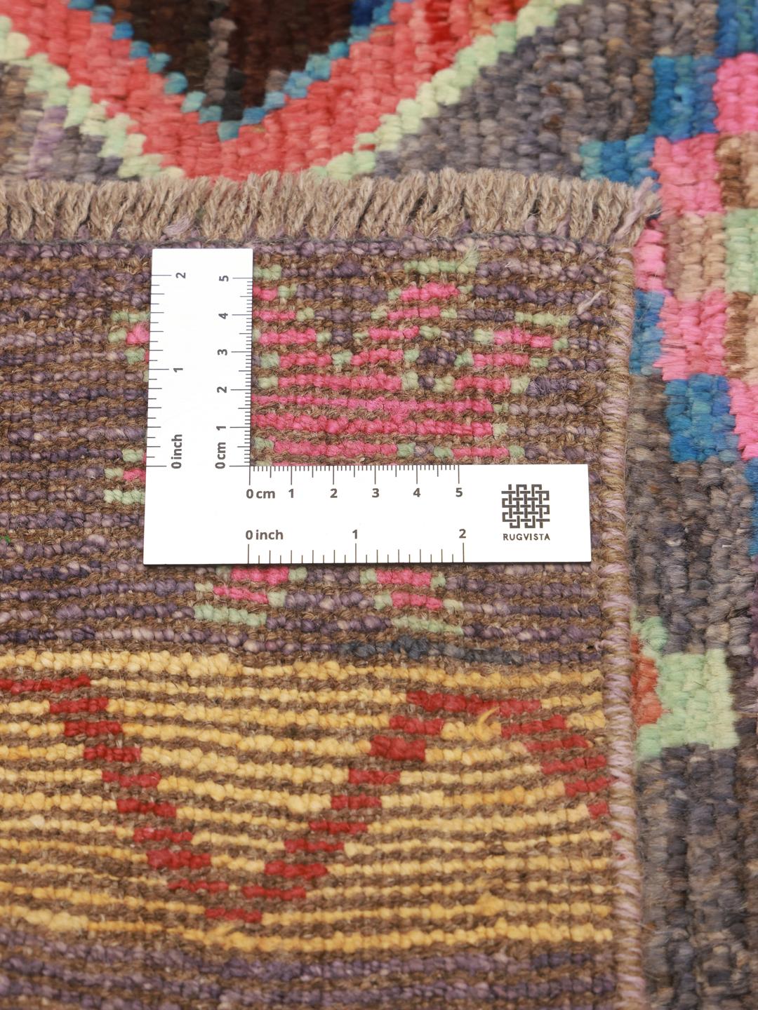 Handmade Berber Colourful rug from Afghanistan in purple