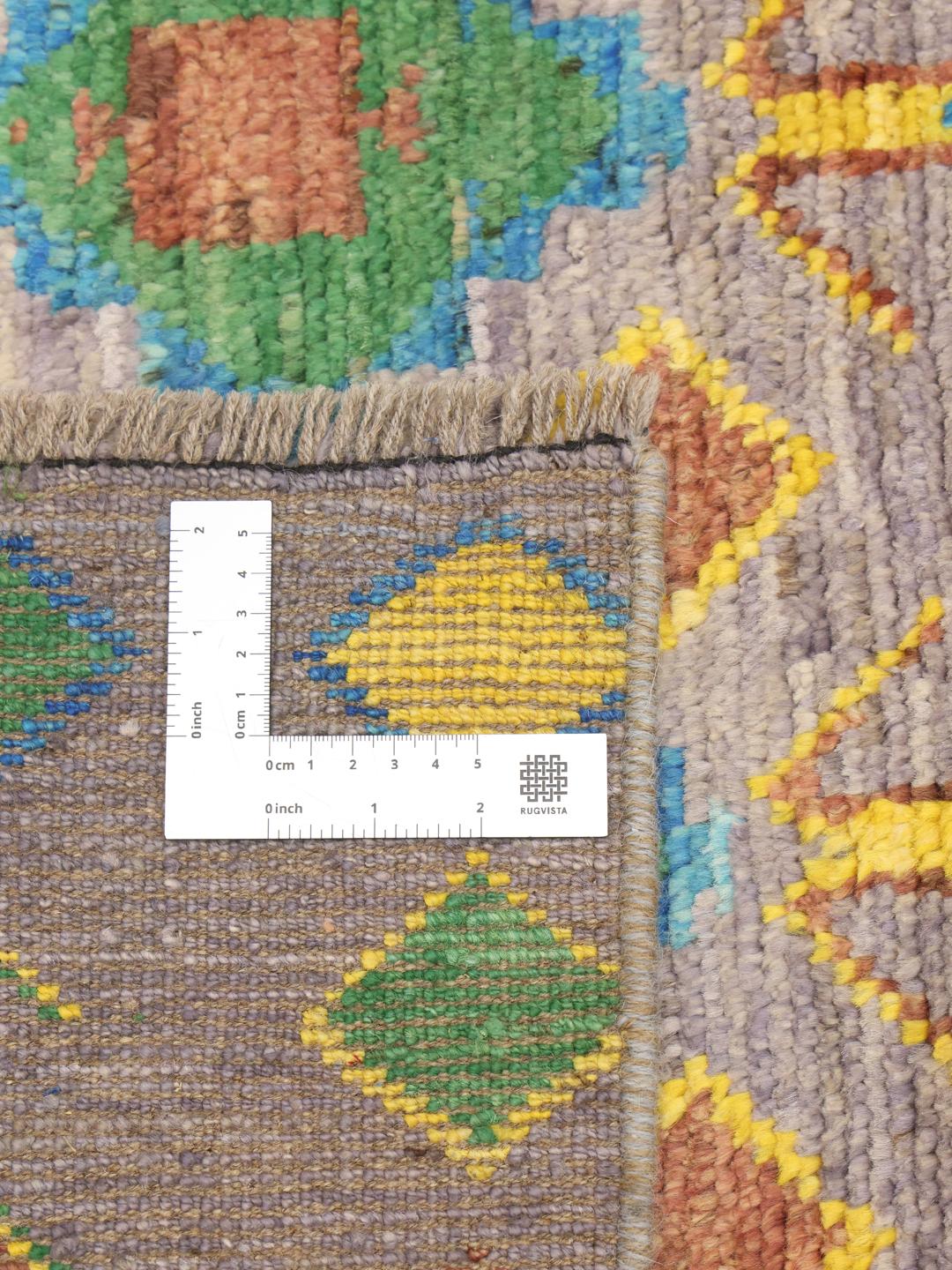 Håndlavet Berber Colourful tæppe fra Afghanistan med flerfarvede diamantmønstre