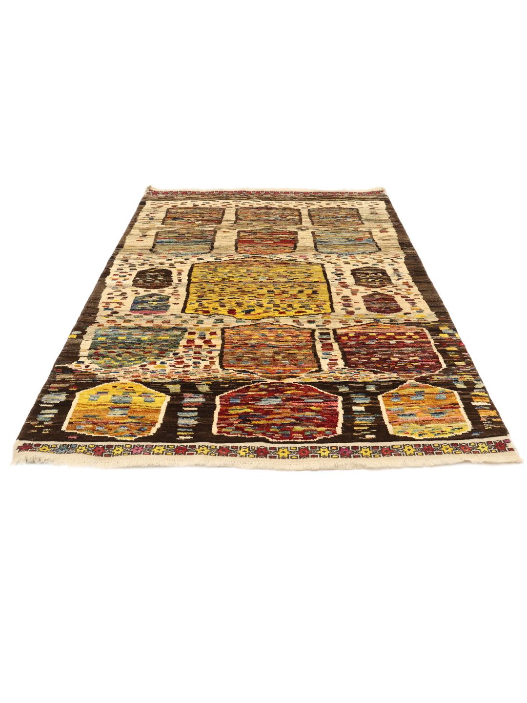 Handgeknoopt Afghaans Berber-tapijt met een veelkleurig geometrisch patroon