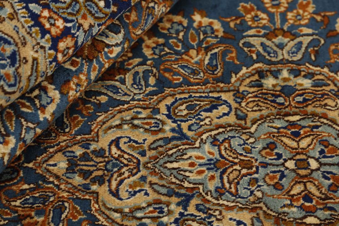 Handgemaakt Kerman vloerkleed uit het Midden-Oosten in blauw