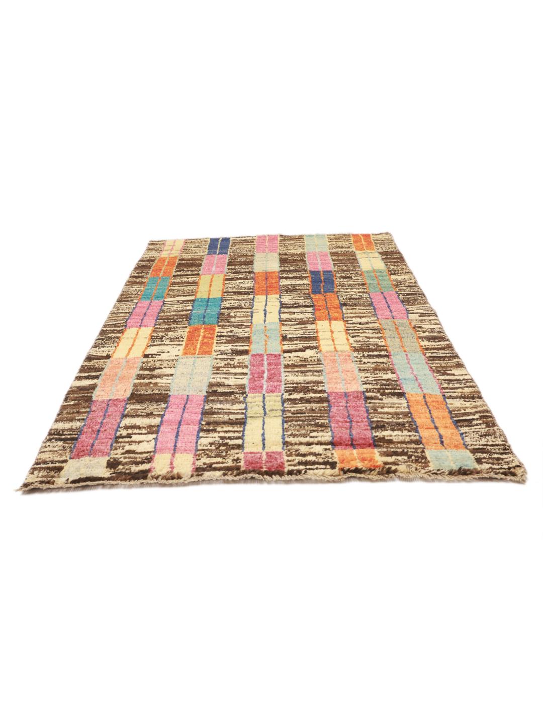 Handmade Berber rug from Afghanistan in vibrant multicolour