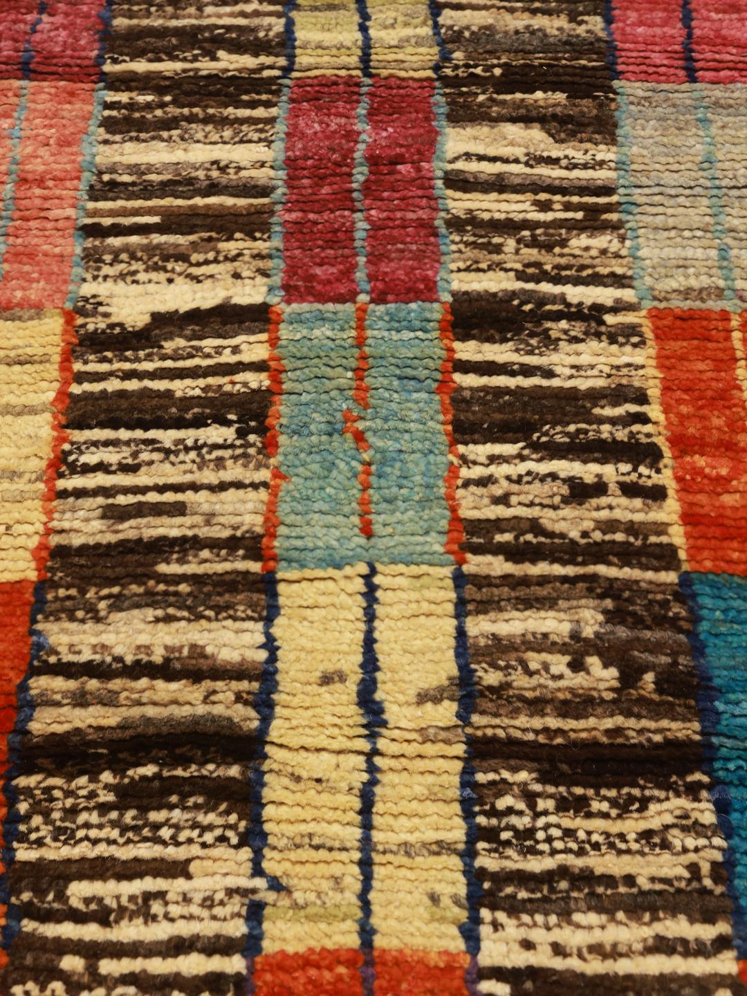 Handmade Berber rug from Afghanistan in vibrant multicolour