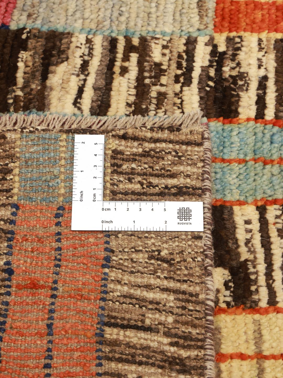 Handmade Berber rug from Afghanistan in vibrant multicolour