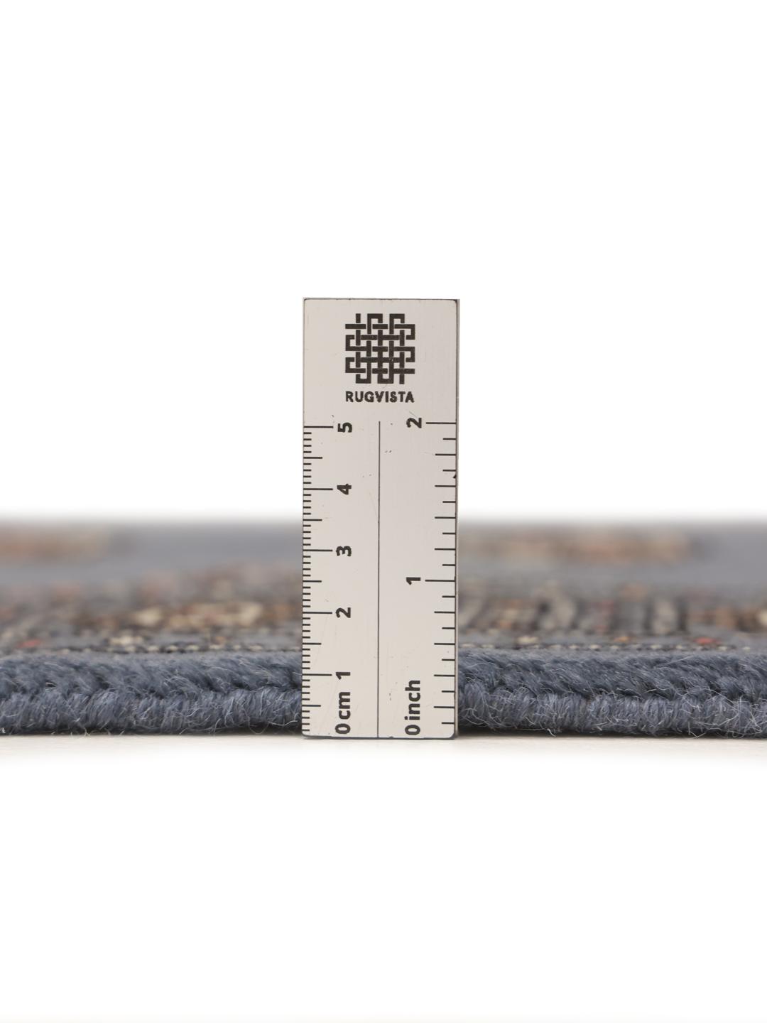 Handmade runner rug from Pakistan in blue with wool pile