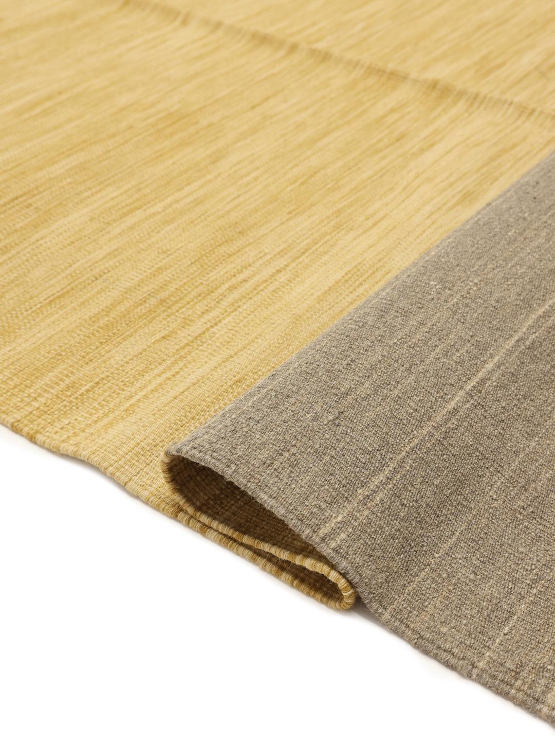 Tappeto afghano Kelim Modern fatto a mano nei toni del grigio e giallo
