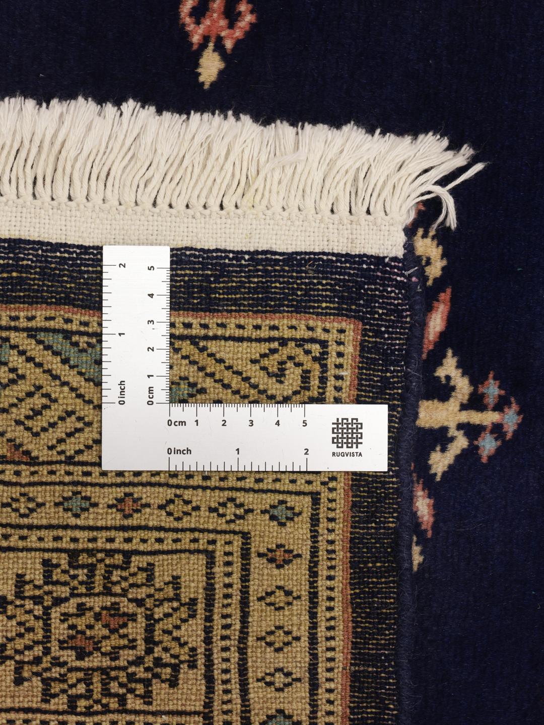 Handmade runner rug from Pakistan in dark-blue