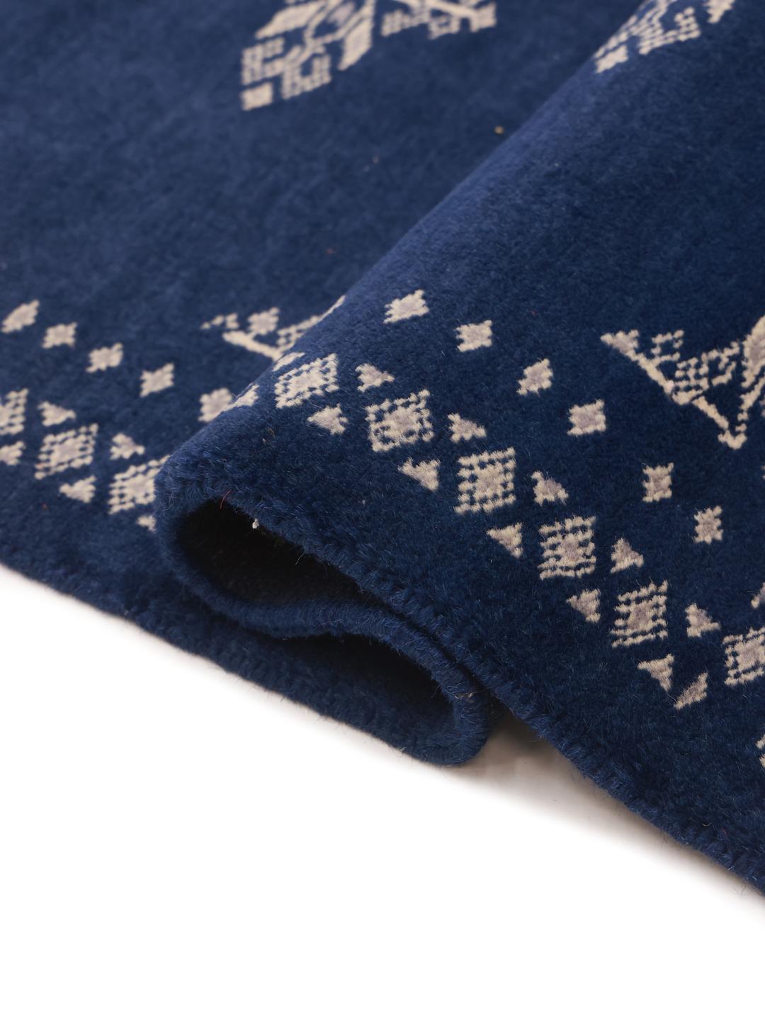 Handmade Pakistan rug in dark-blue