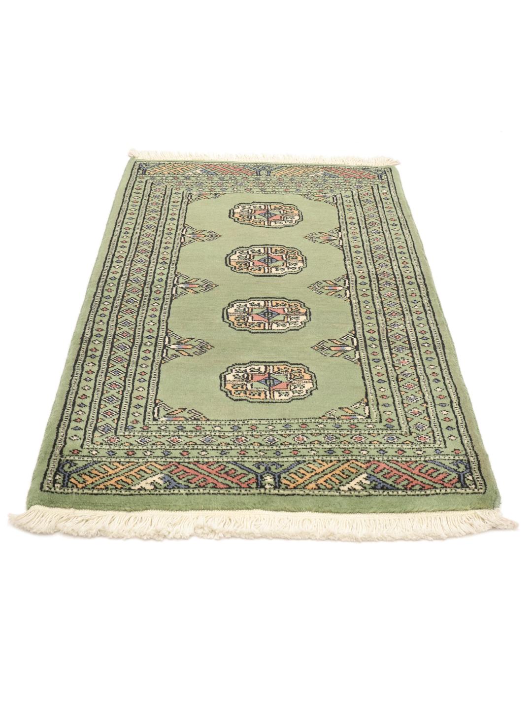 Handmade Pakistan Bokhara green rug