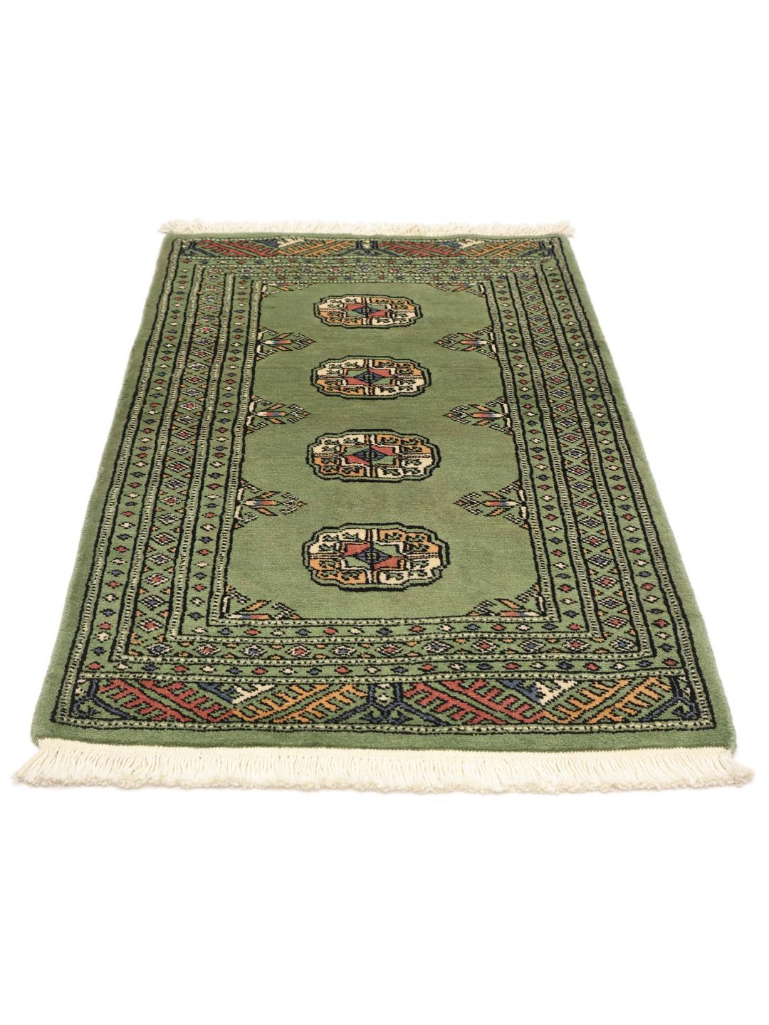 Handmade Pakistan Bokhara green rug