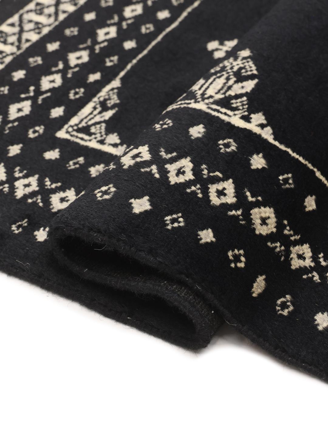 Handmade Pakistan Bokhara 2ply wool rug in black