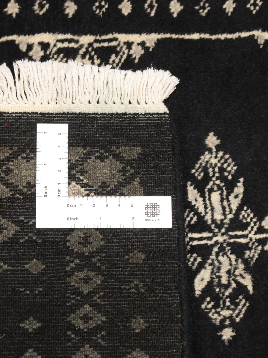 Handmade Pakistan Bokhara 2ply wool rug in black