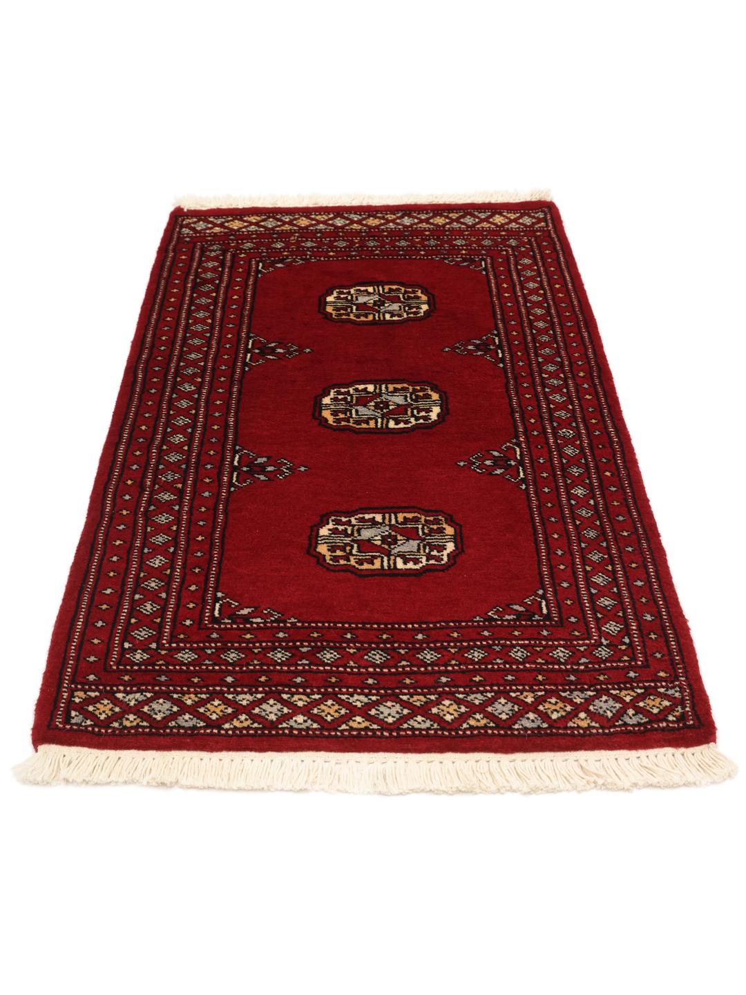 Handmade Pakistan Bokhara 2ply red rug
