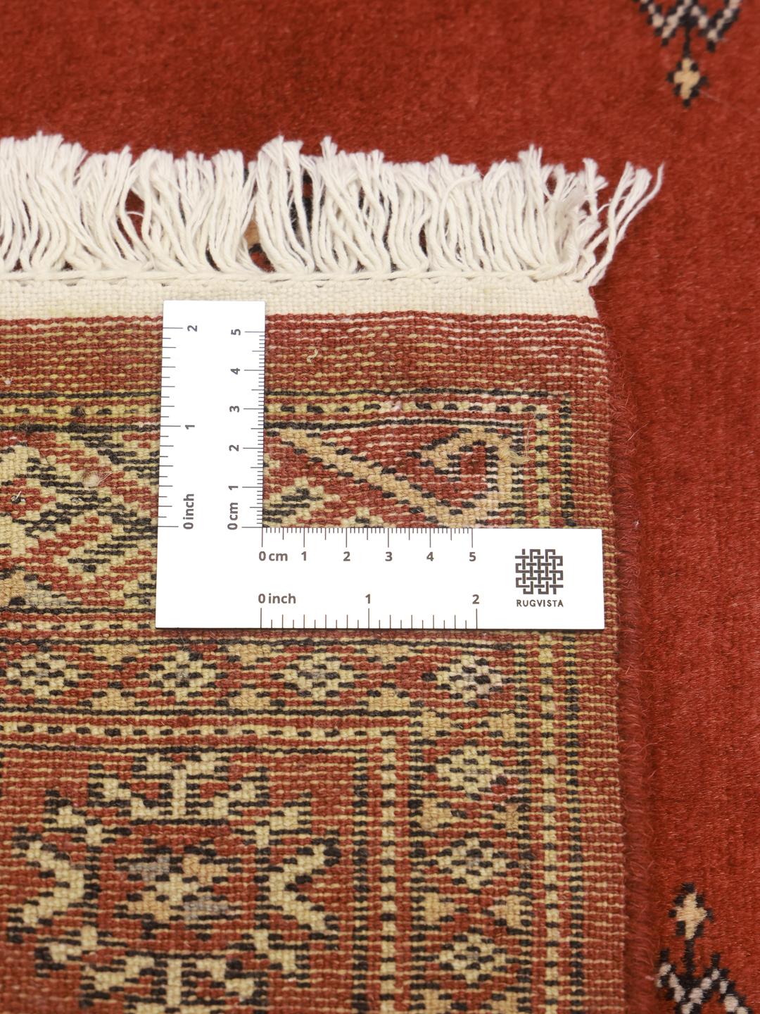 Ręcznie robiony czerwony pakistański dywan Bokhara 2ply