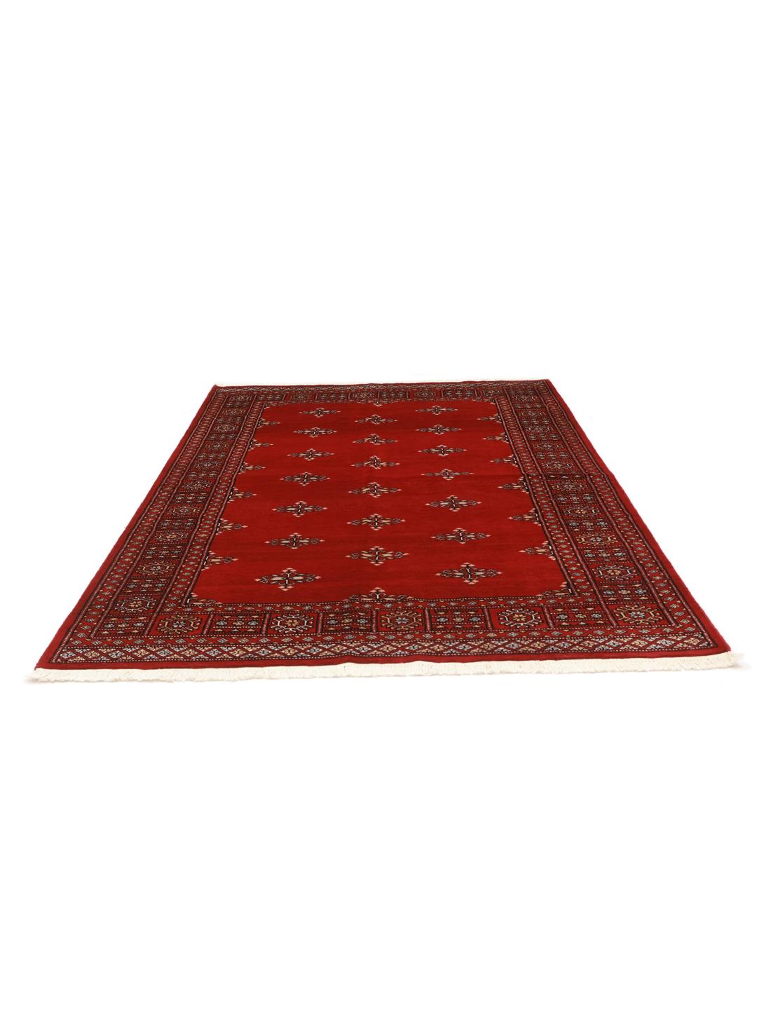 Tapis en laine du Pakistan noué à la main en rouge