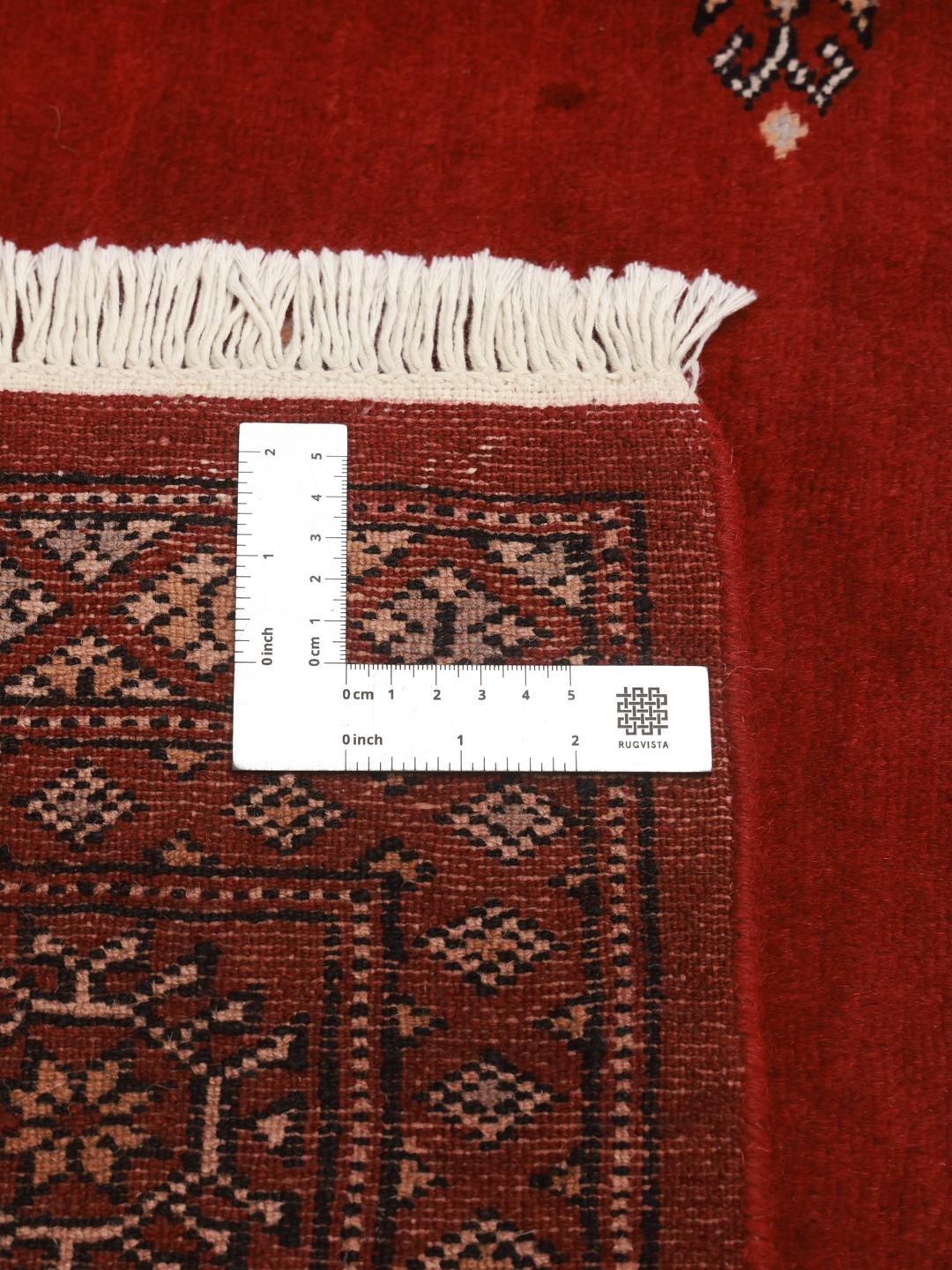 Tapis en laine du Pakistan noué à la main en rouge