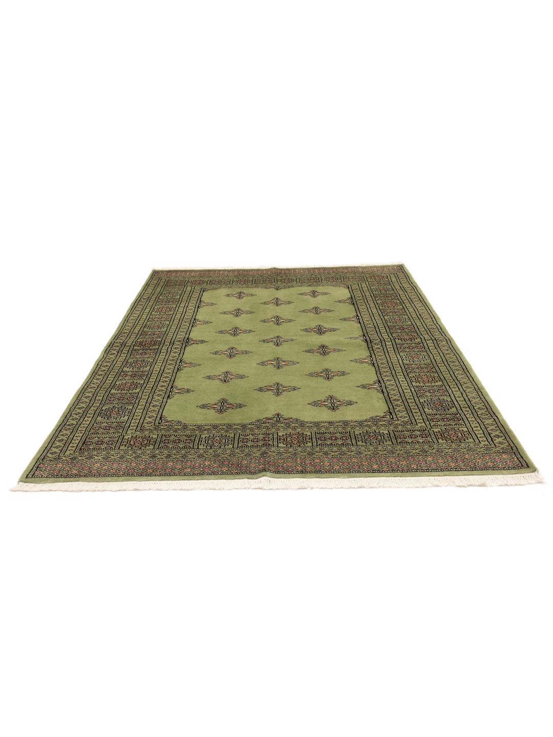 Hand-knotted Pakistan wool rug in light green