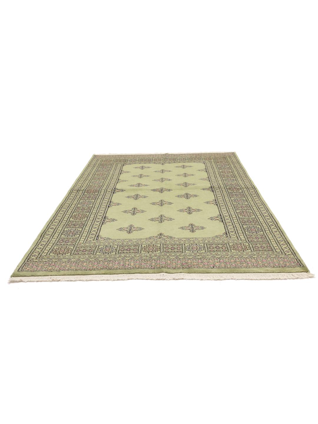 Hand-knotted Pakistan wool rug in light green
