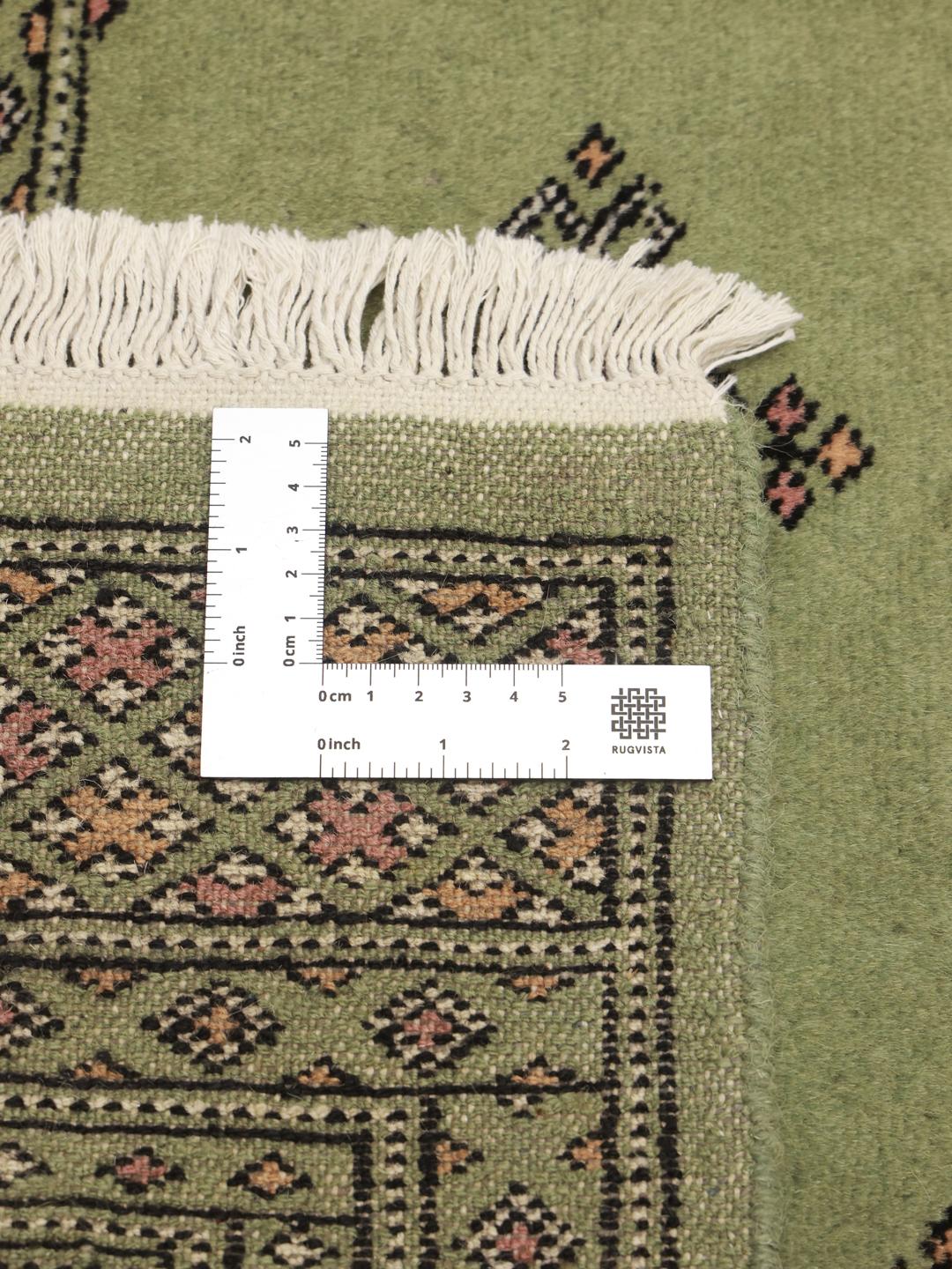 Hand-knotted Pakistan wool rug in light green