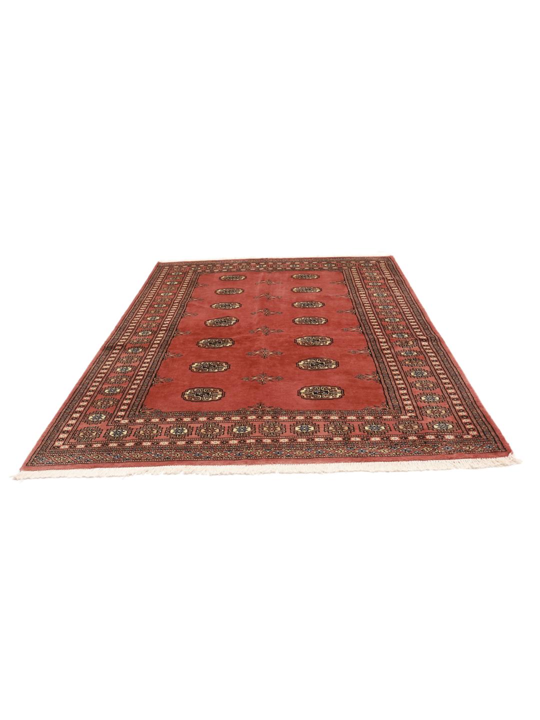 Handmade Pakistan Bokhara rug in red