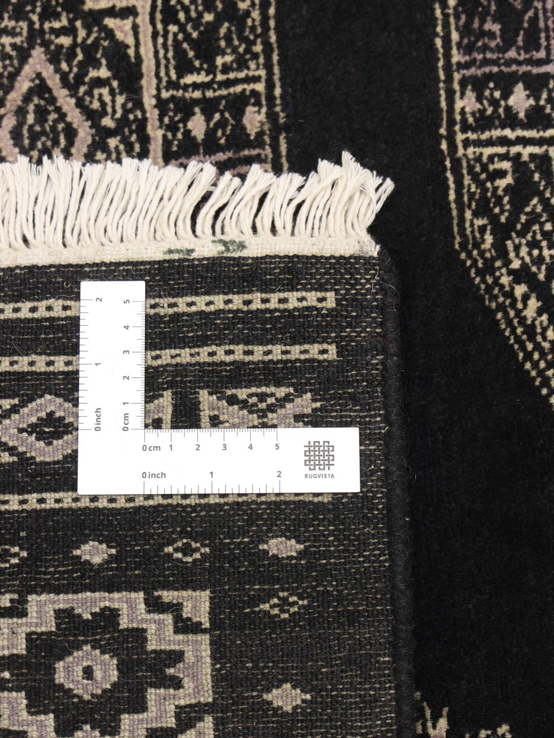 Handmade Pakistani Bokhara rug in black