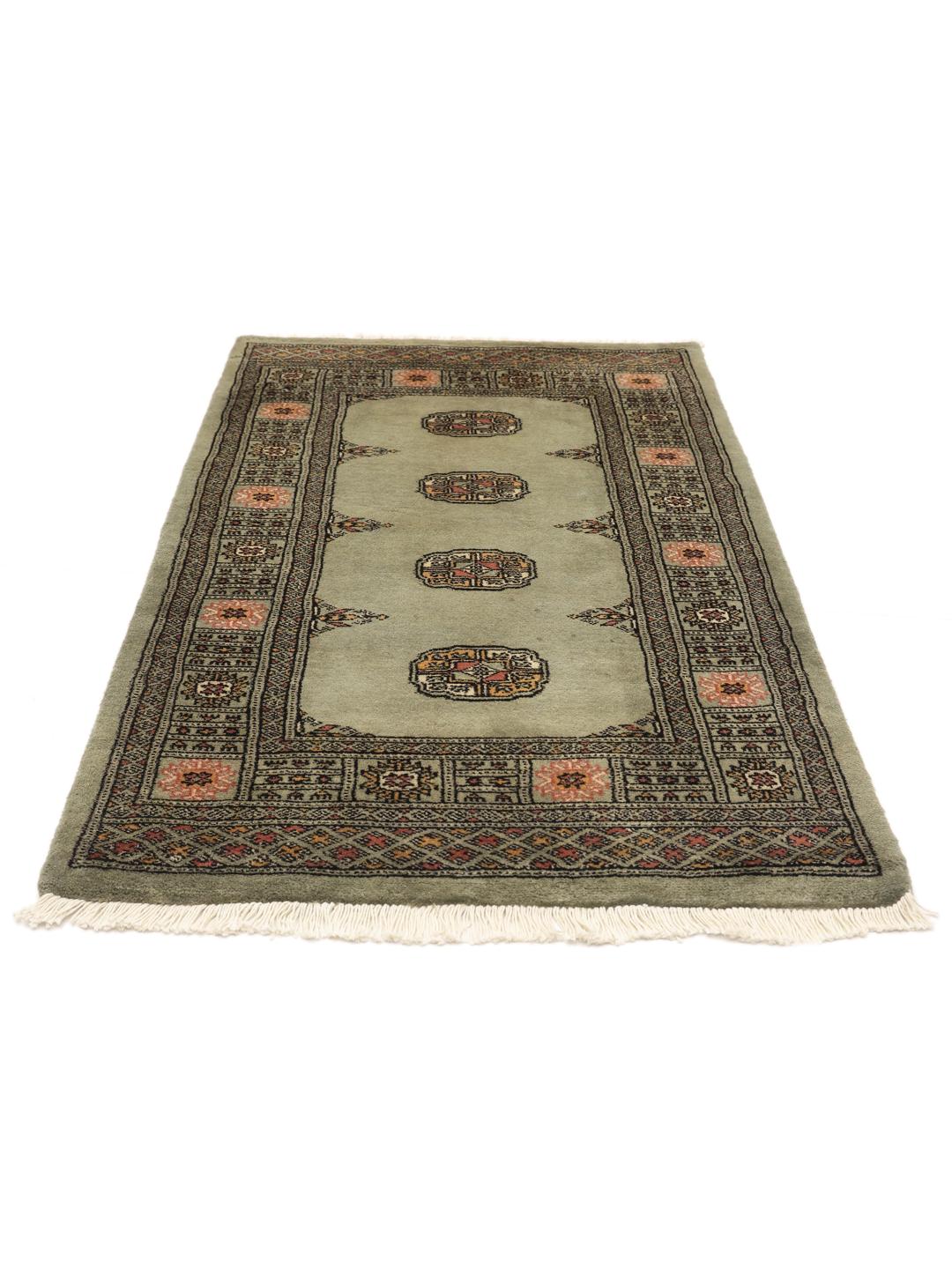 Handmade Pakistan Bokhara 3ply rug in light green