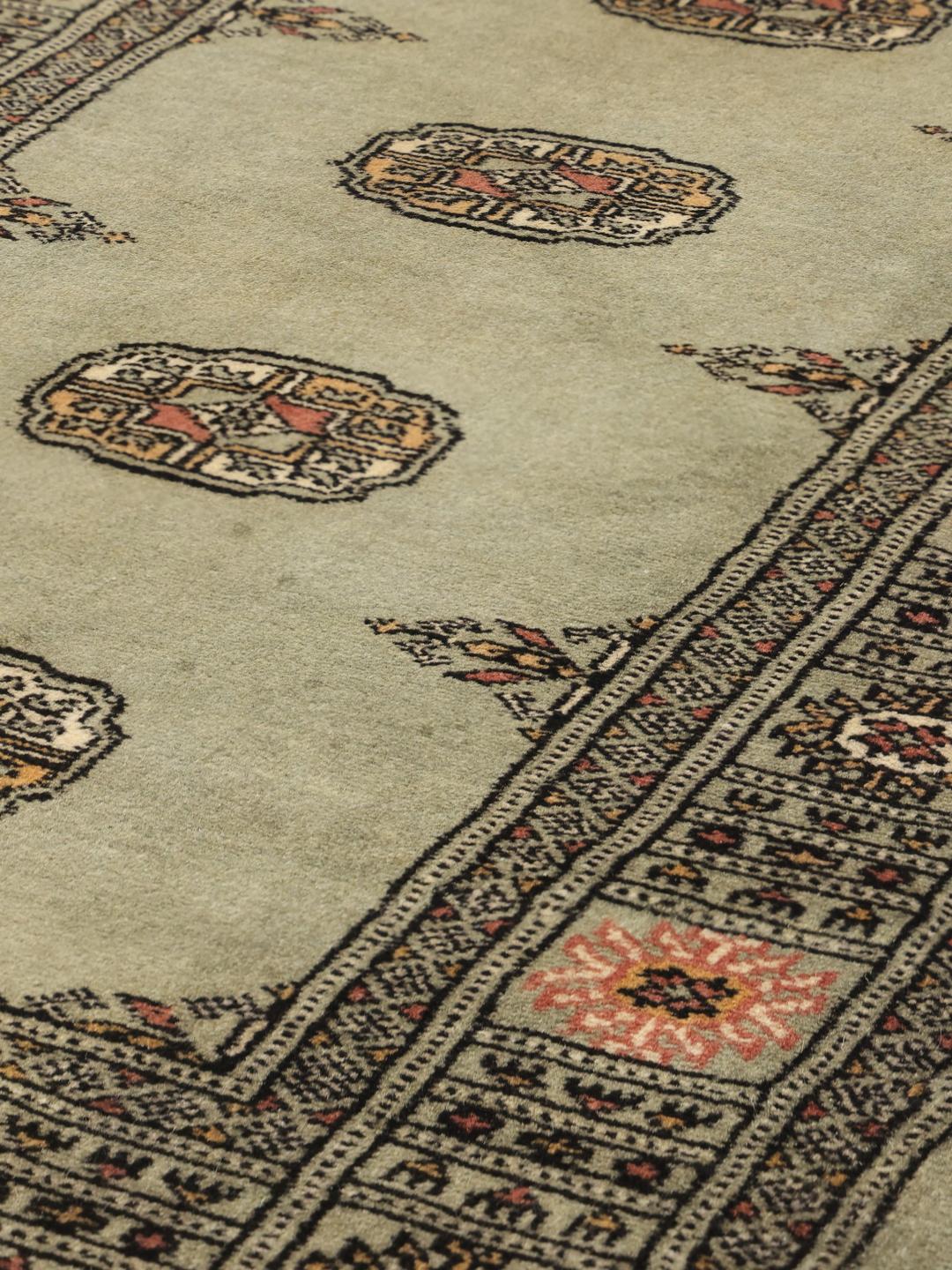 Handmade Pakistan Bokhara 3ply rug in light green