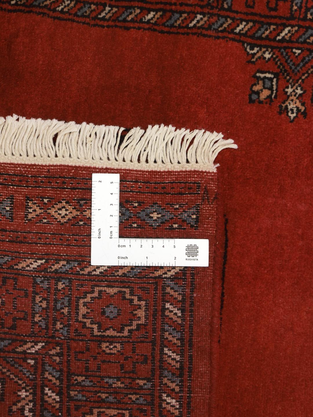 Håndlavet Pakistan løbertæppe i rød med traditionelle mønstre