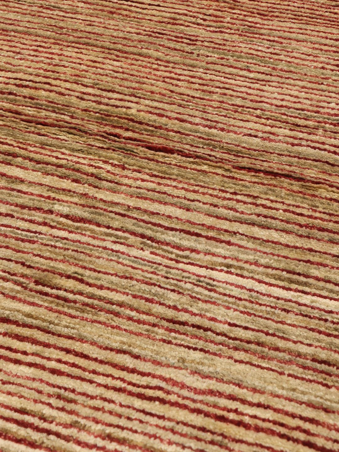 Gabbeh Modern loper tapijt uit Afghanistan in rood en beige