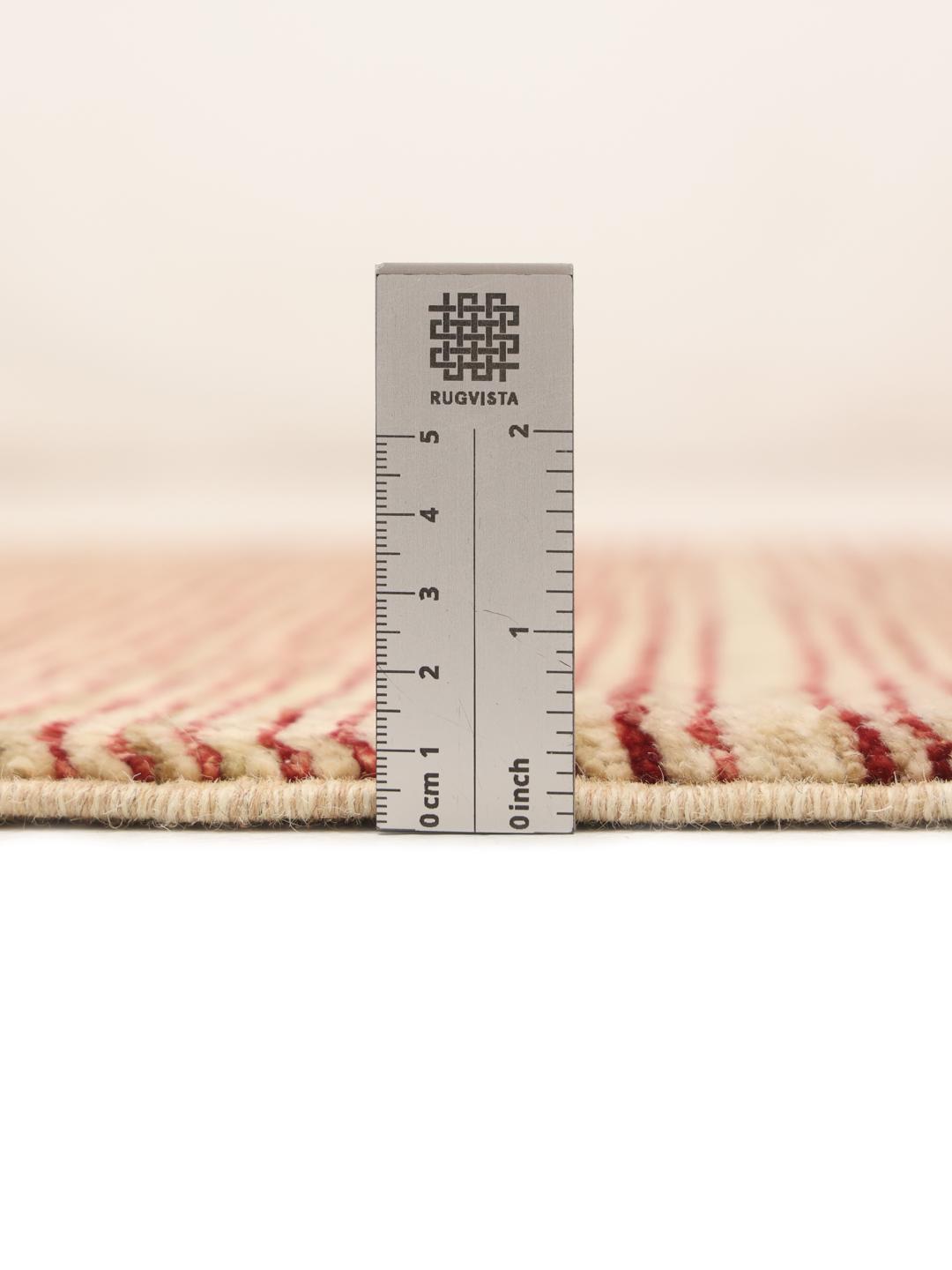 Gabbeh Modern loper tapijt uit Afghanistan in rood en beige