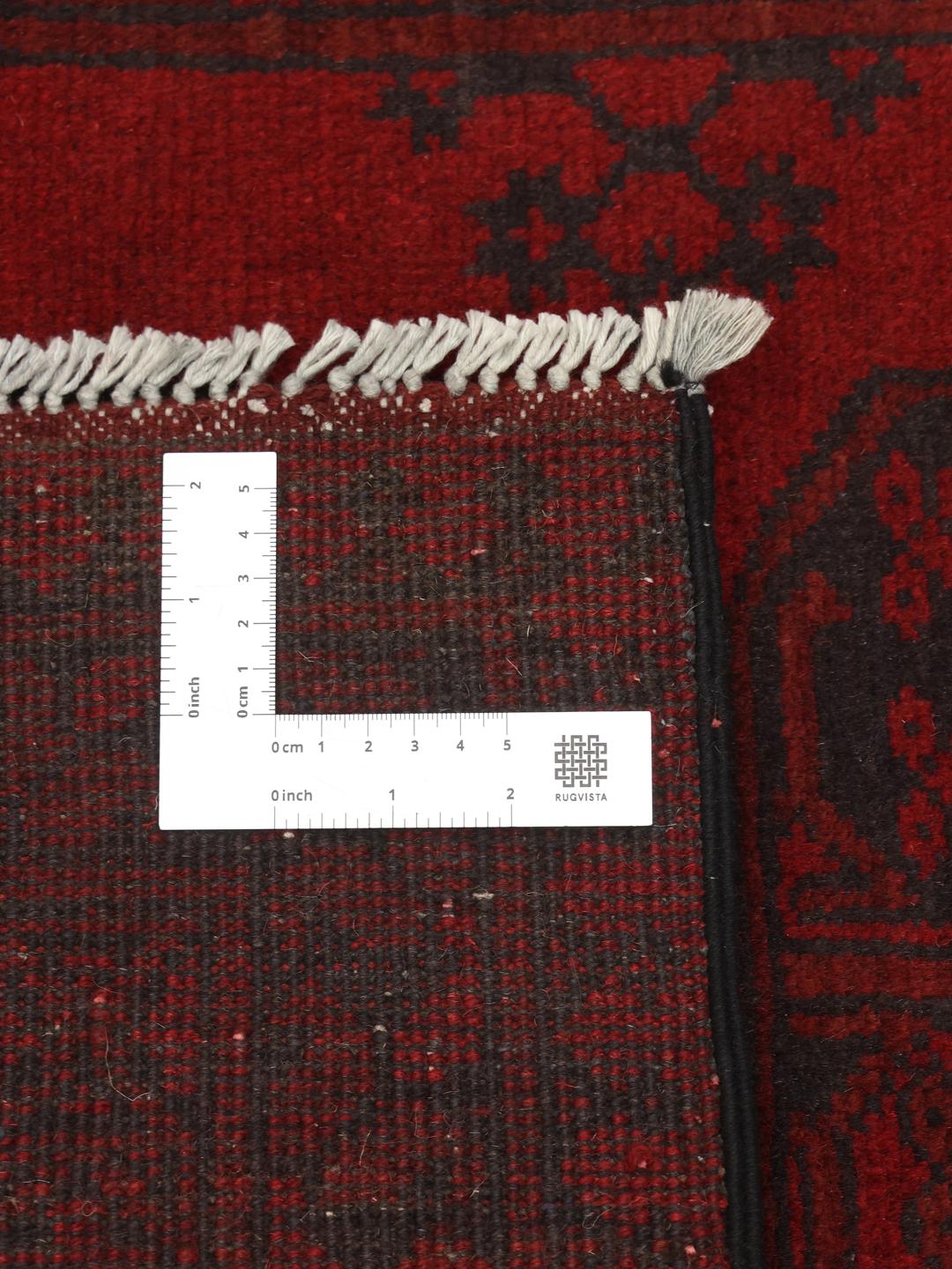 Håndknyttet rødt Afghan Fine tæppe fra Afghanistan
