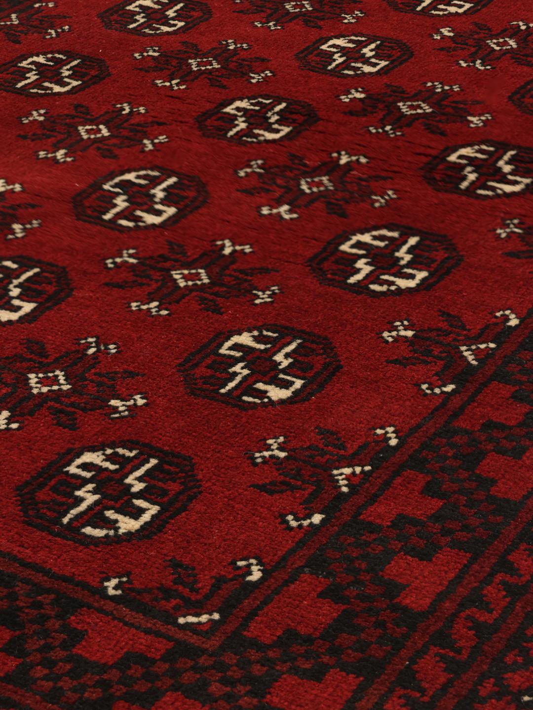 Afghan handmade rug in red