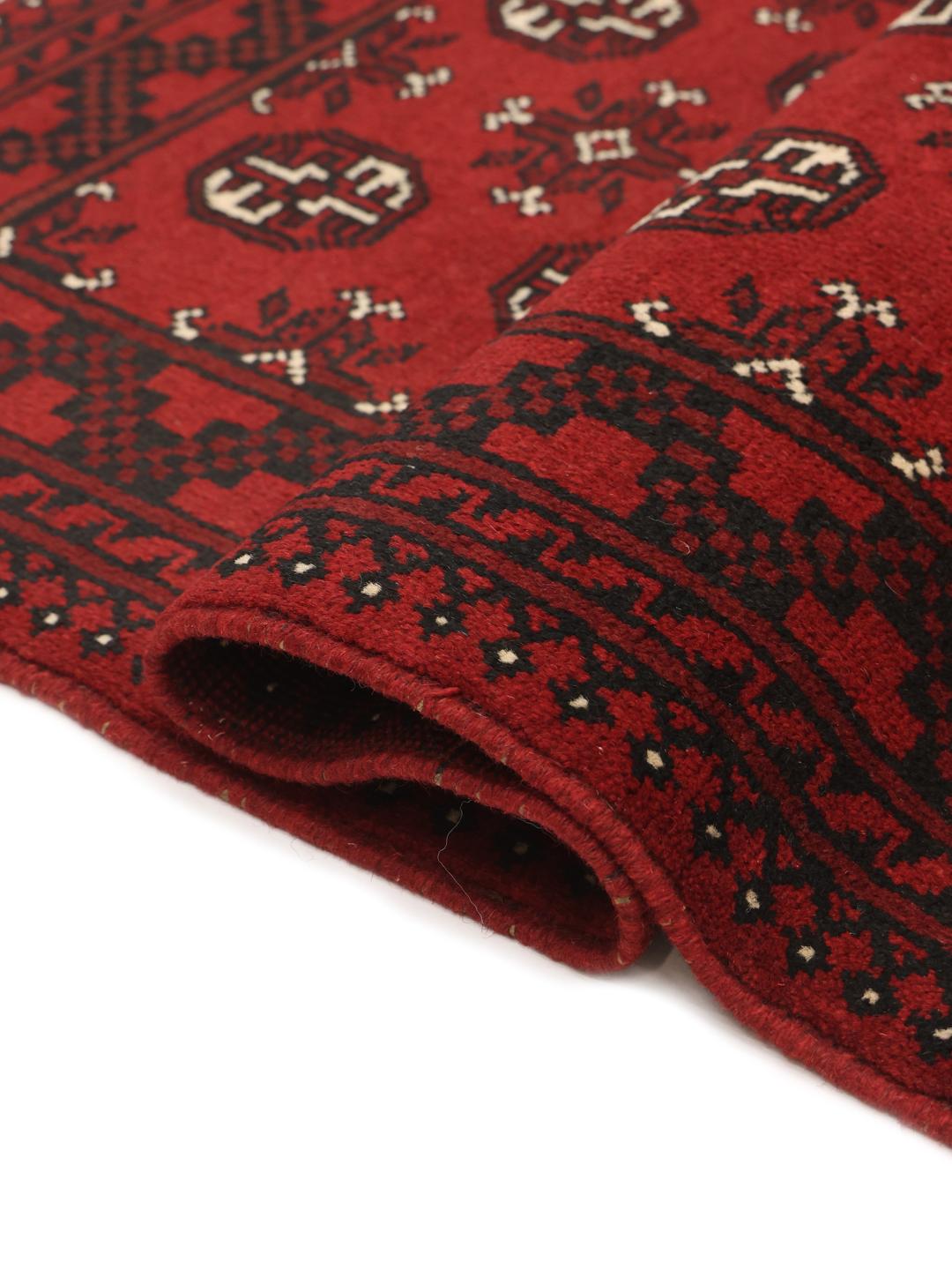 Afghan handmade rug in red