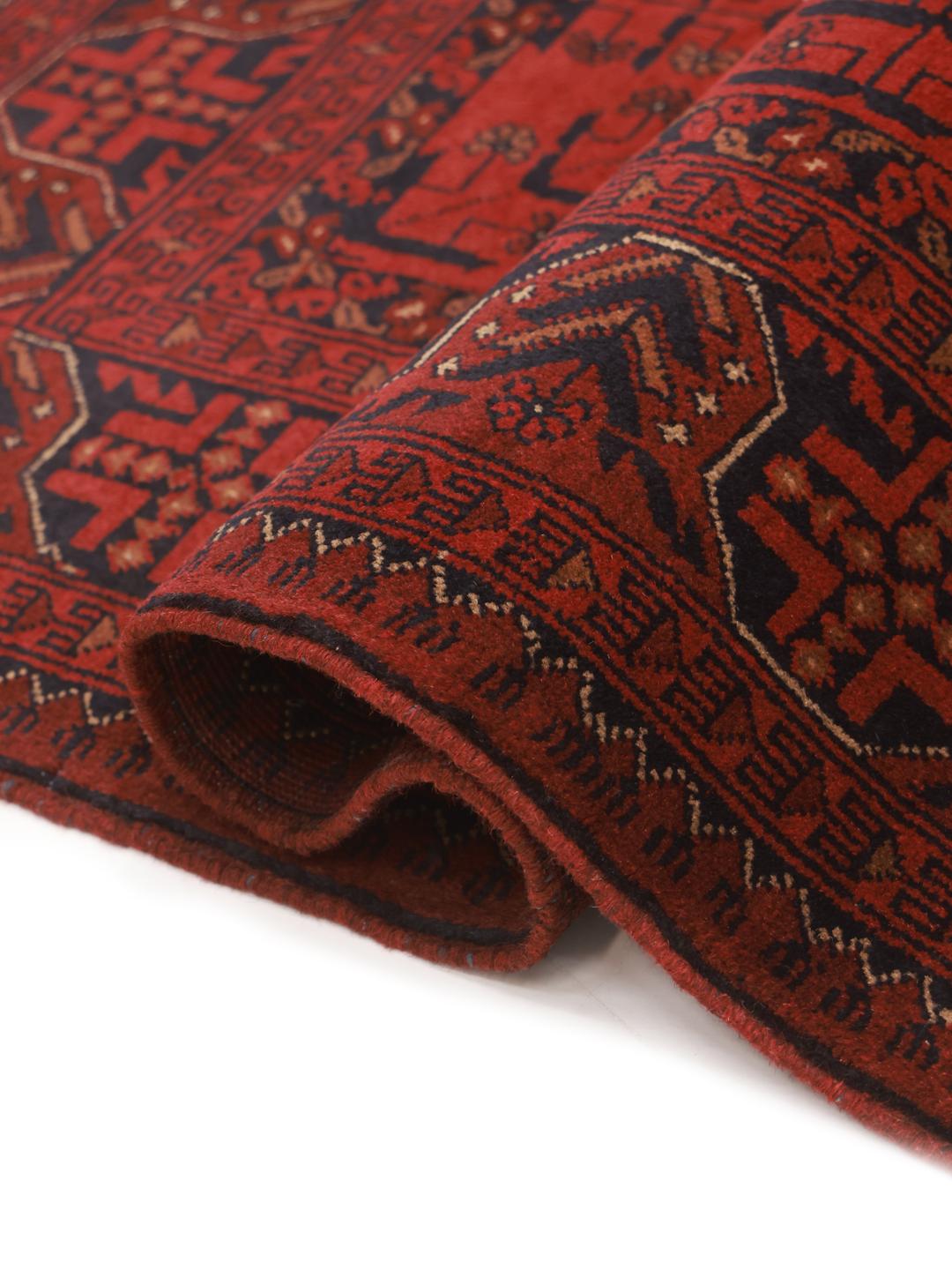Handgemaakt Afghaans Khal Mohammadi tapijt in rood