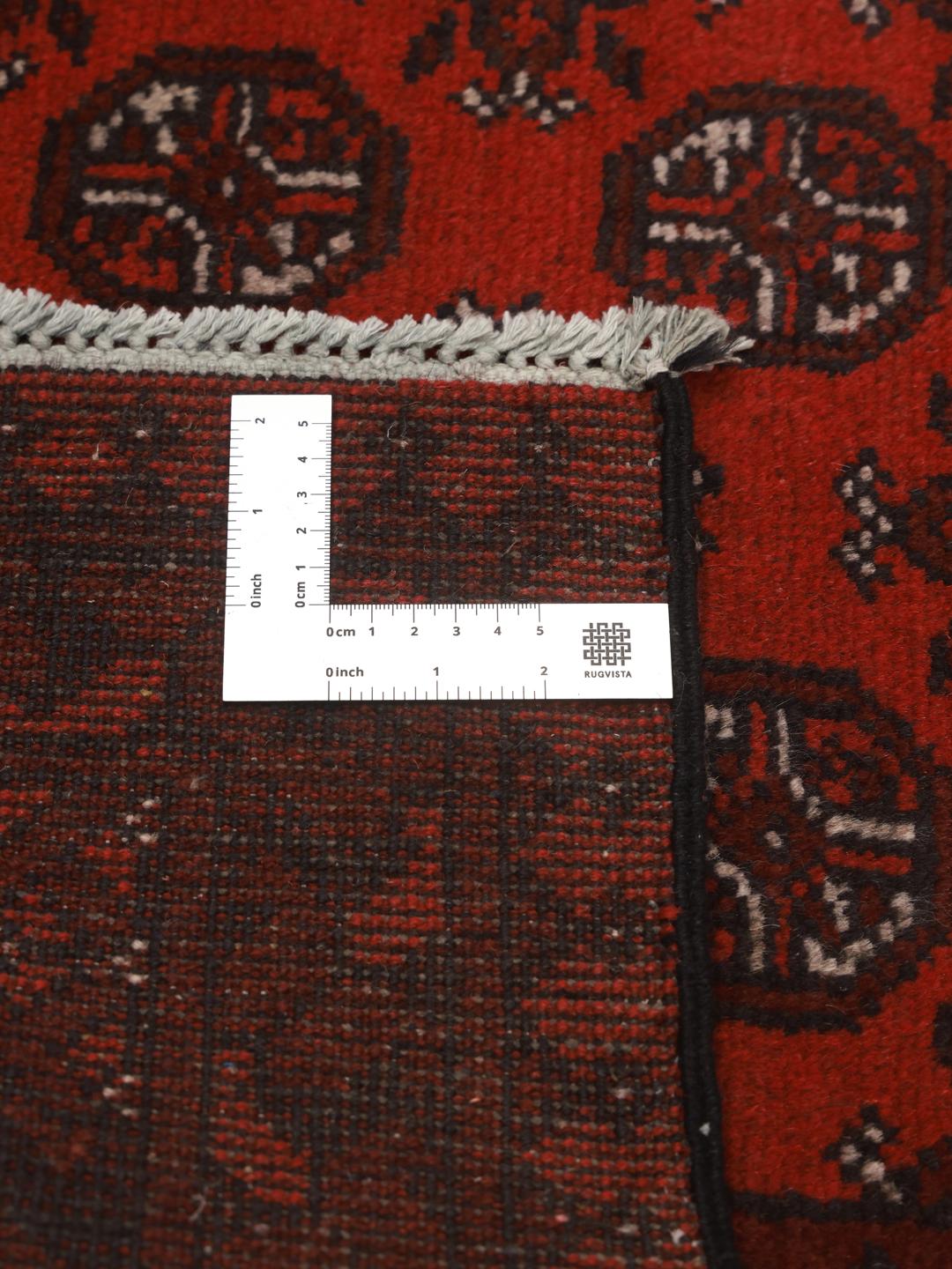 Håndlavet Afghan Fine tæppe i mørkerød