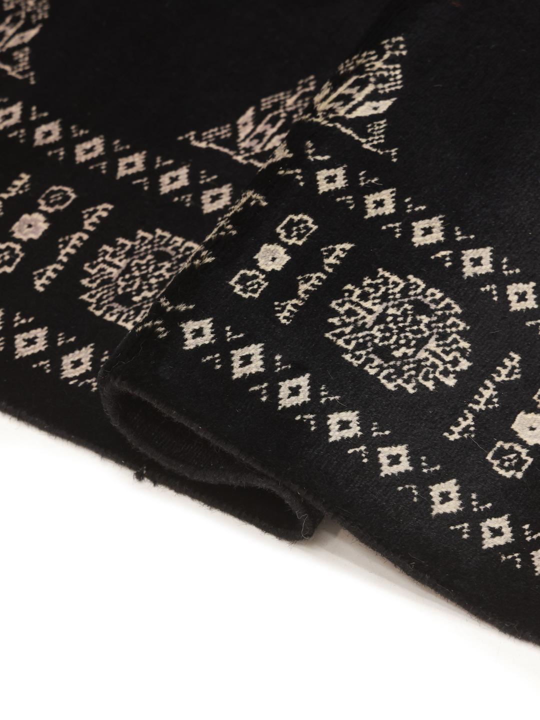 Handmade Pakistan runner rug in black