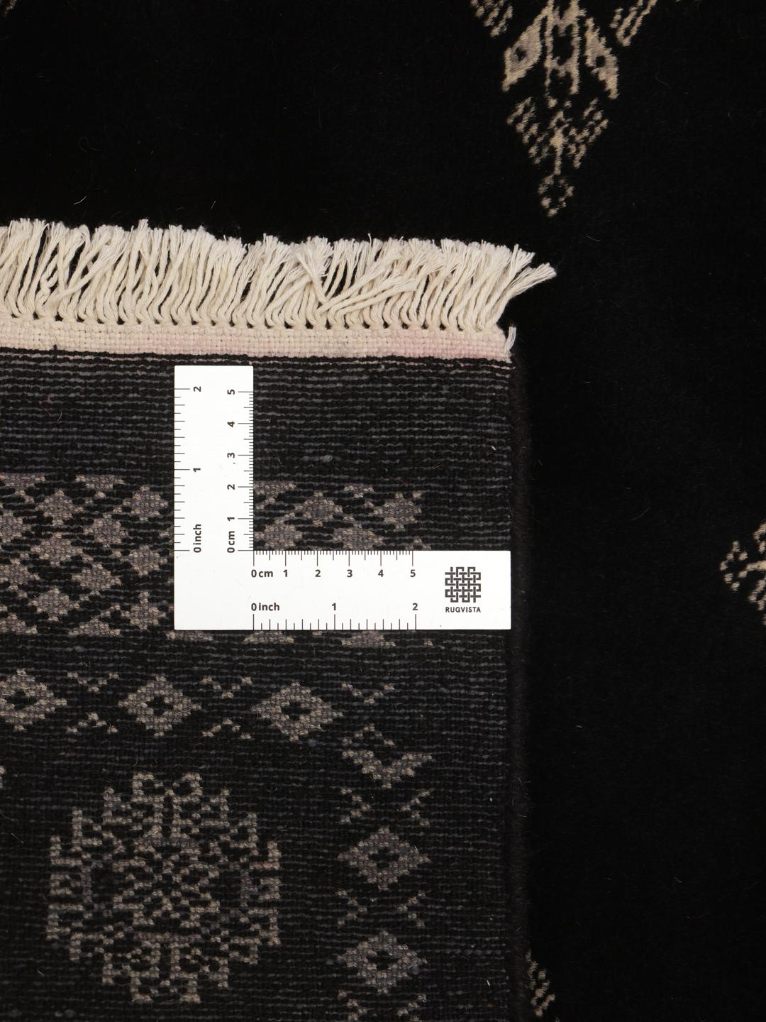 Handmade Pakistan runner rug in black