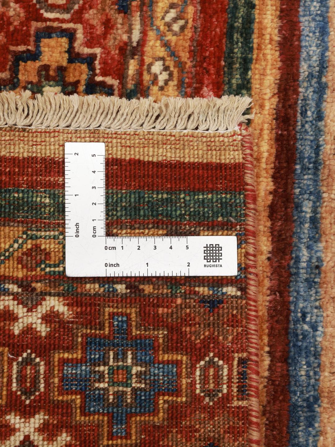 Tapis carré fait main d'Afghanistan multicolore