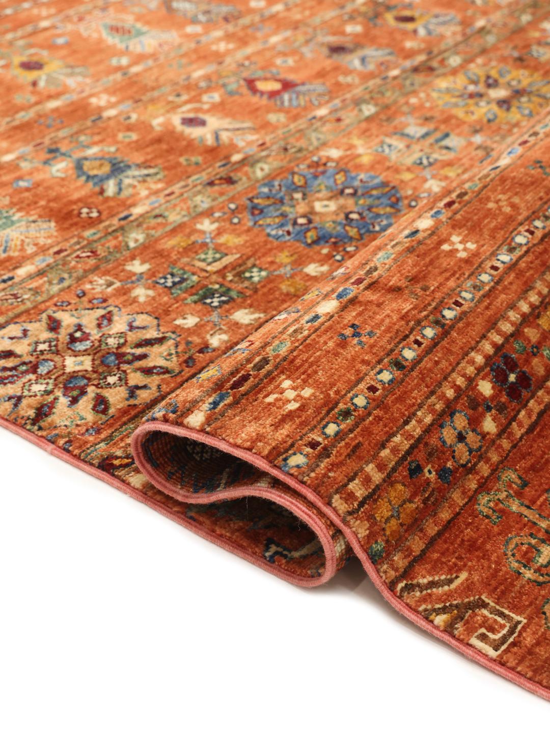 Handmade wool rug from Afghanistan in red