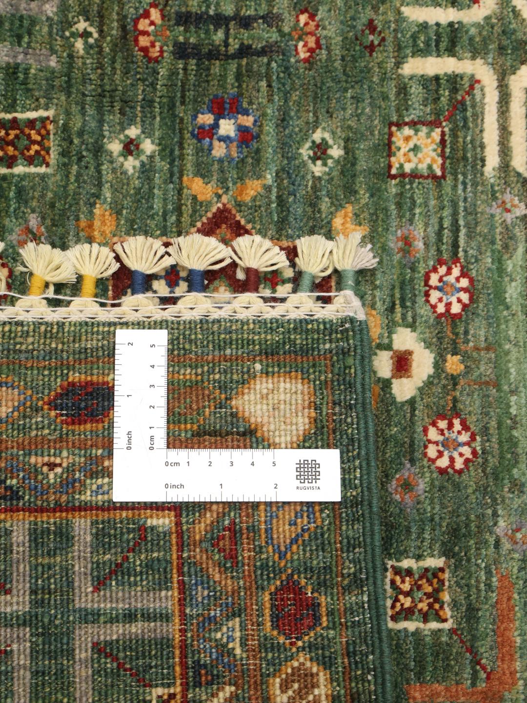 Afghan rug in green