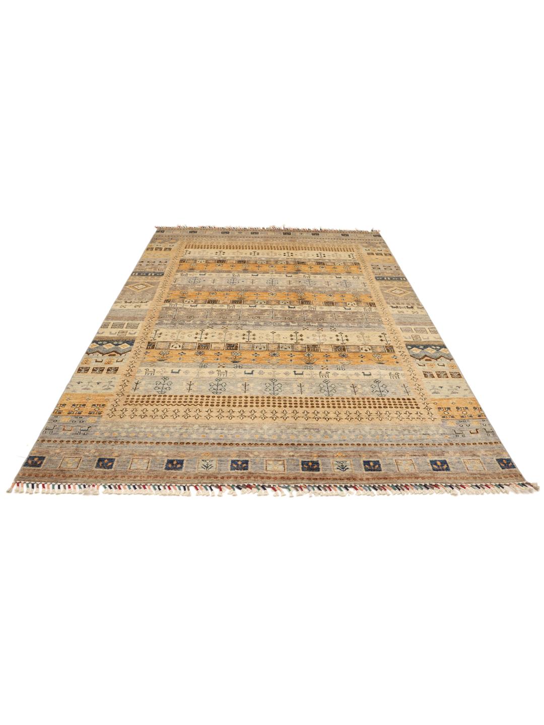 Handmade Afghan rug in multicolour