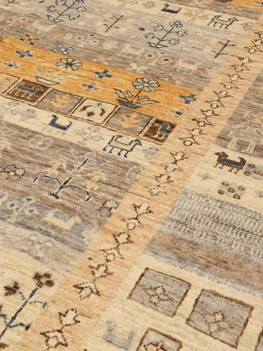 Handmade Afghan rug in multicolour