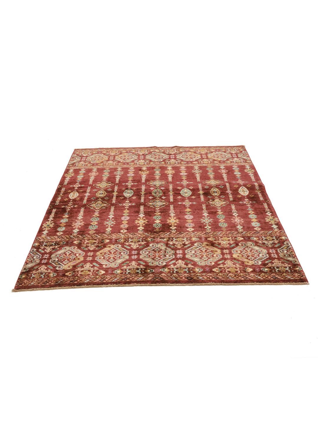 rug from Afghanistan in dark-red