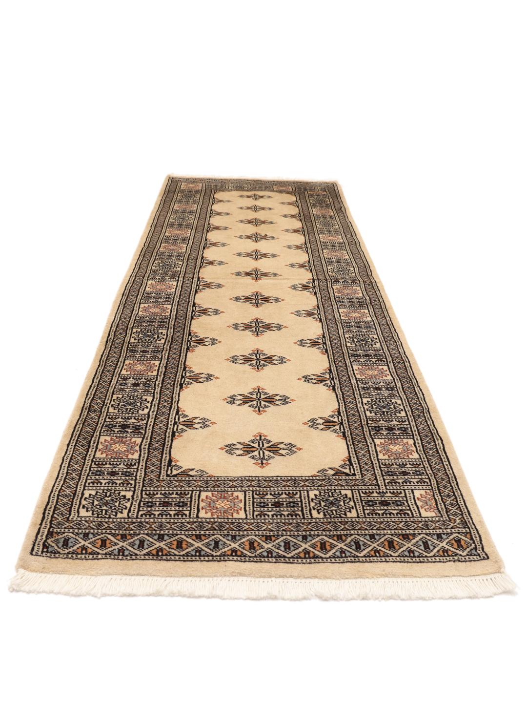 Handmade Pakistan runner rug in beige