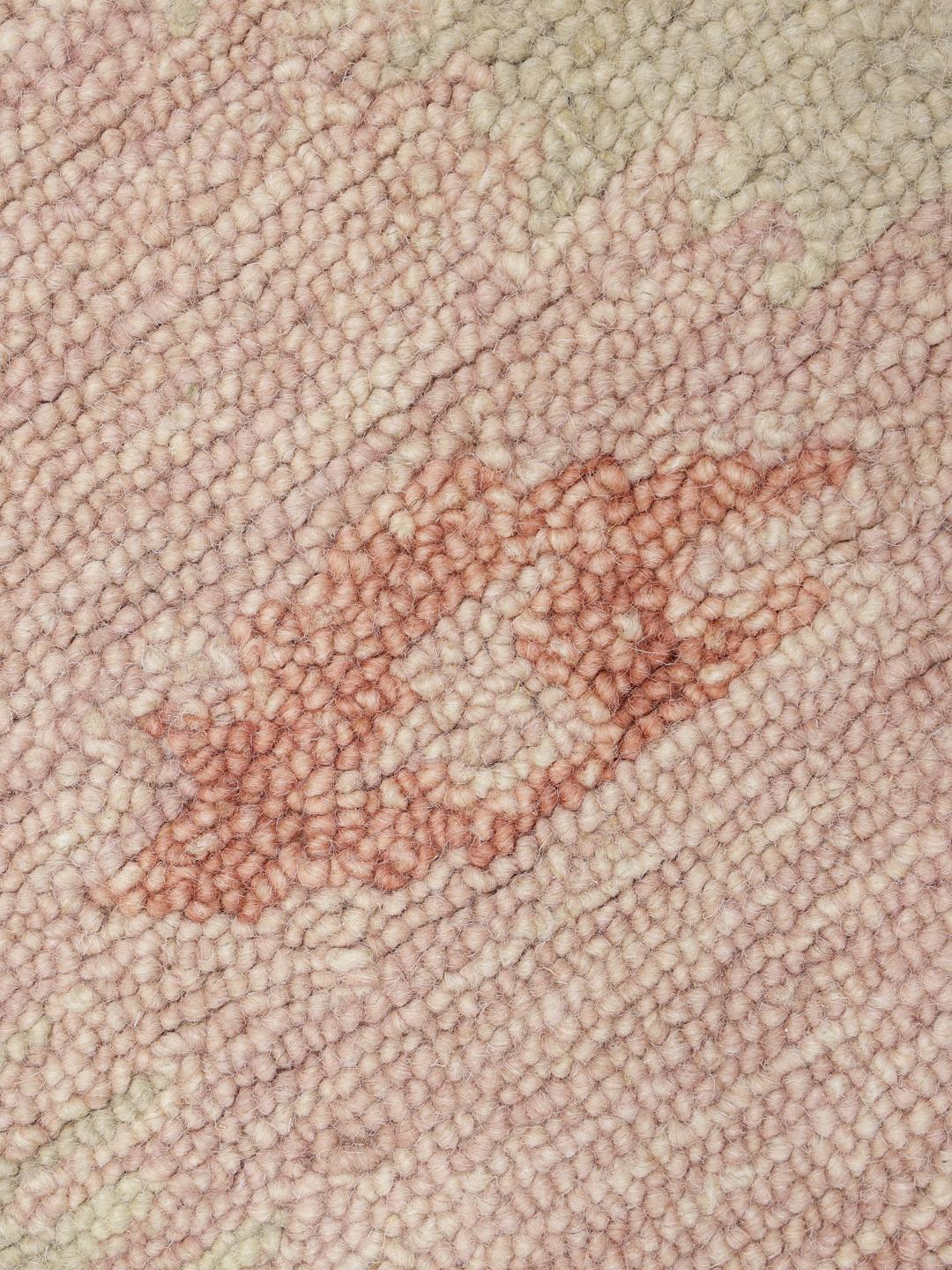 Multicolor handgetuft wollen vloerkleed met pastel geometrische patronen