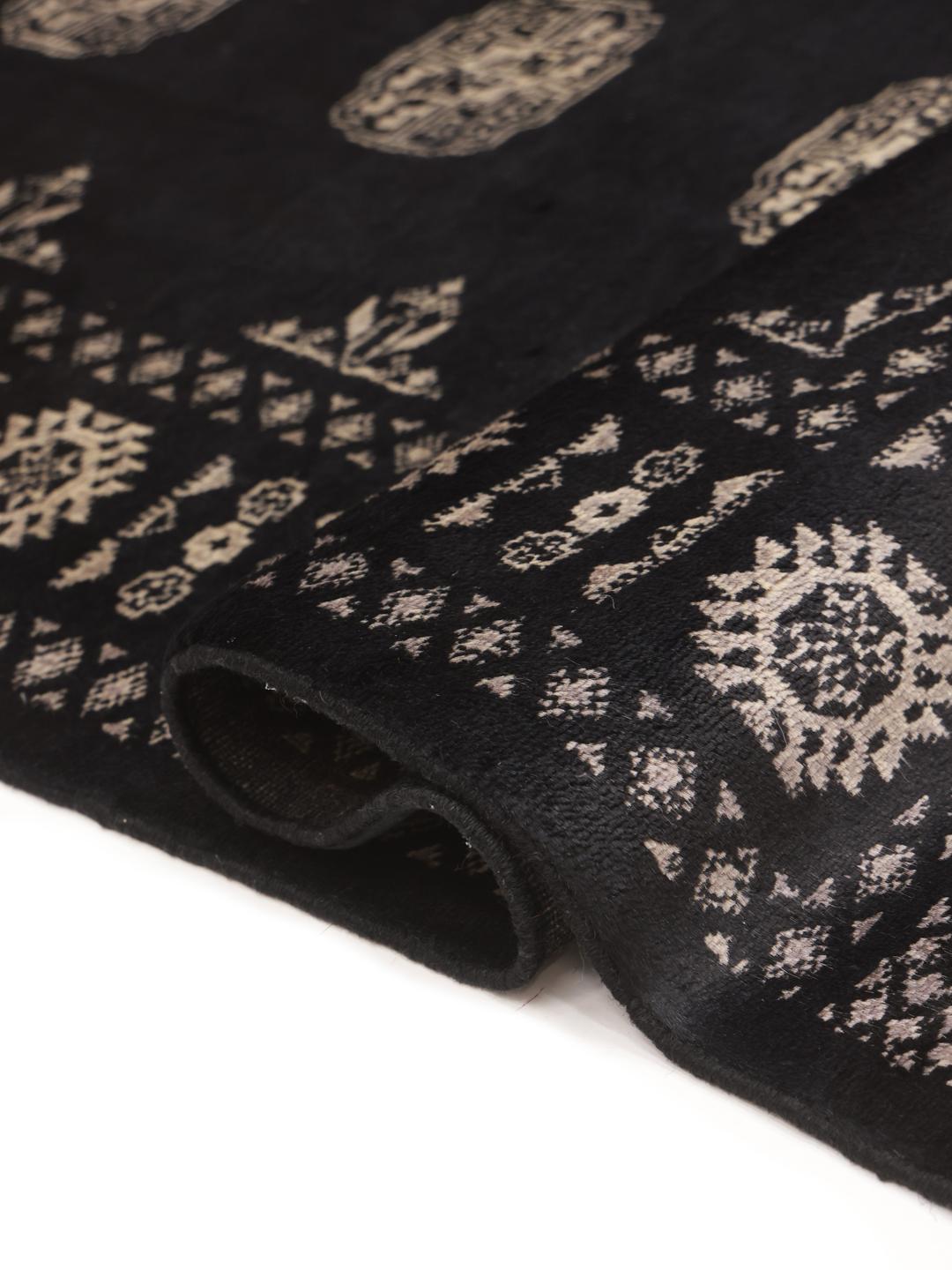 rug from Pakistan in black
