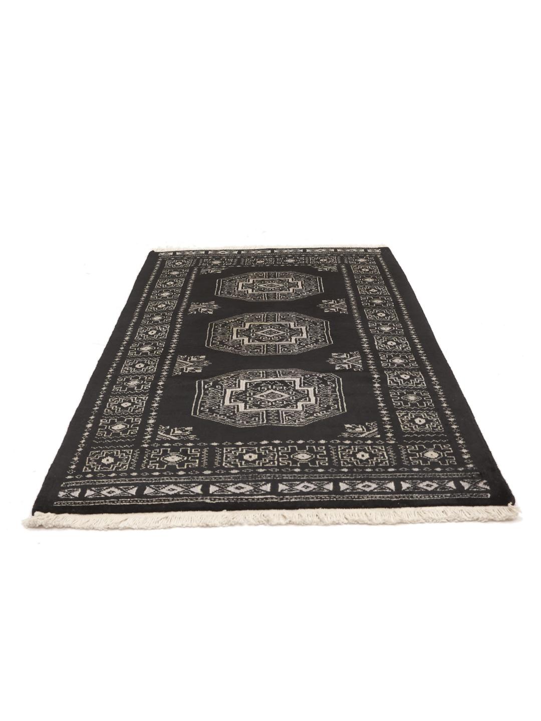 Handmade Pakistan rug in black