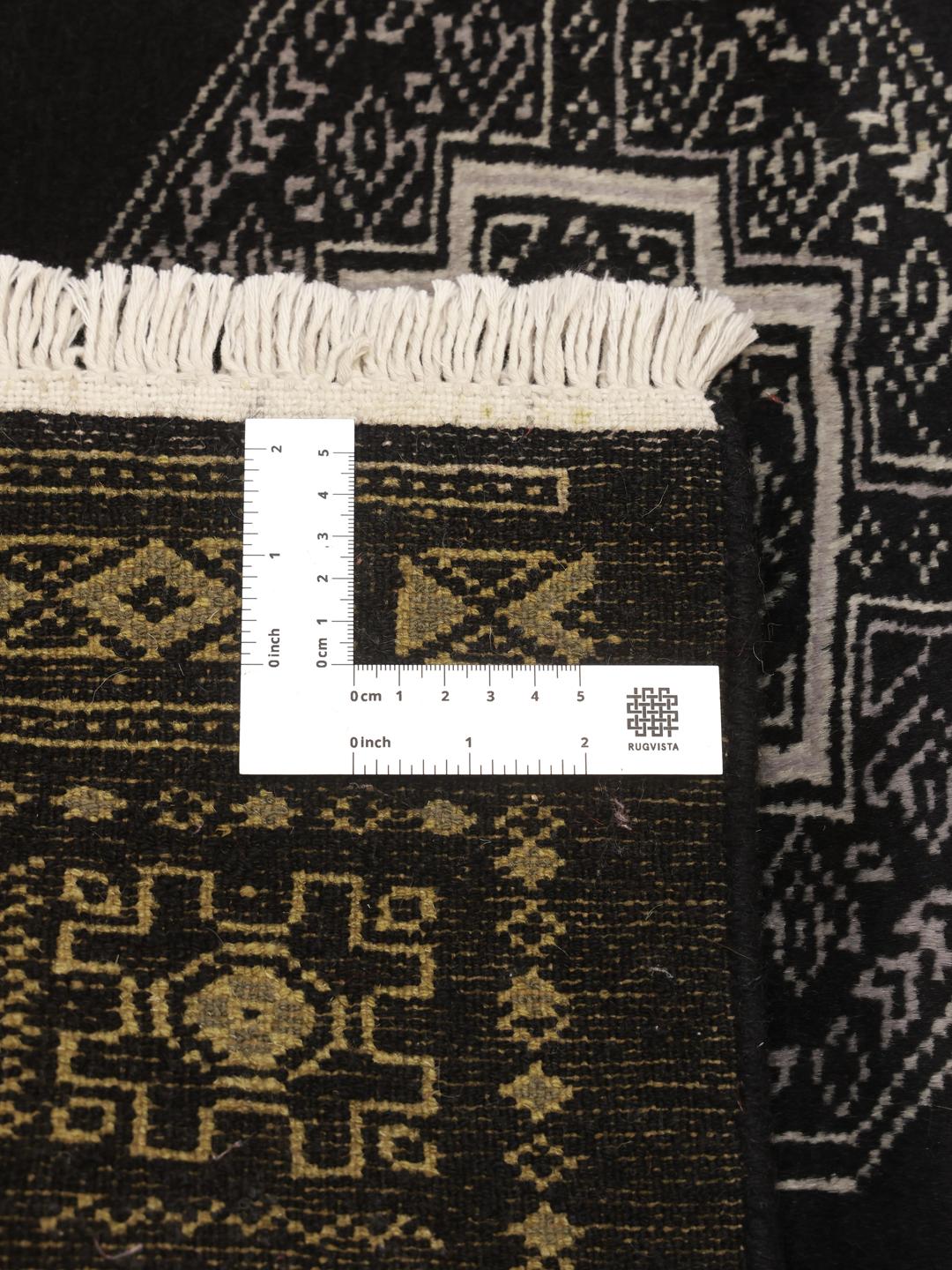 Handmade Pakistan rug in black