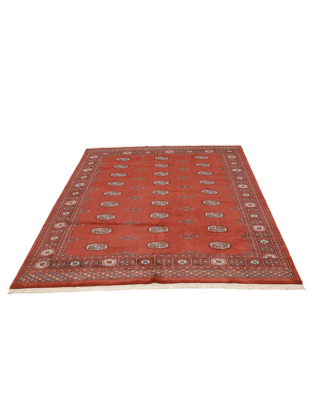 Tapis en laine du Pakistan noué à la main de couleur rouge